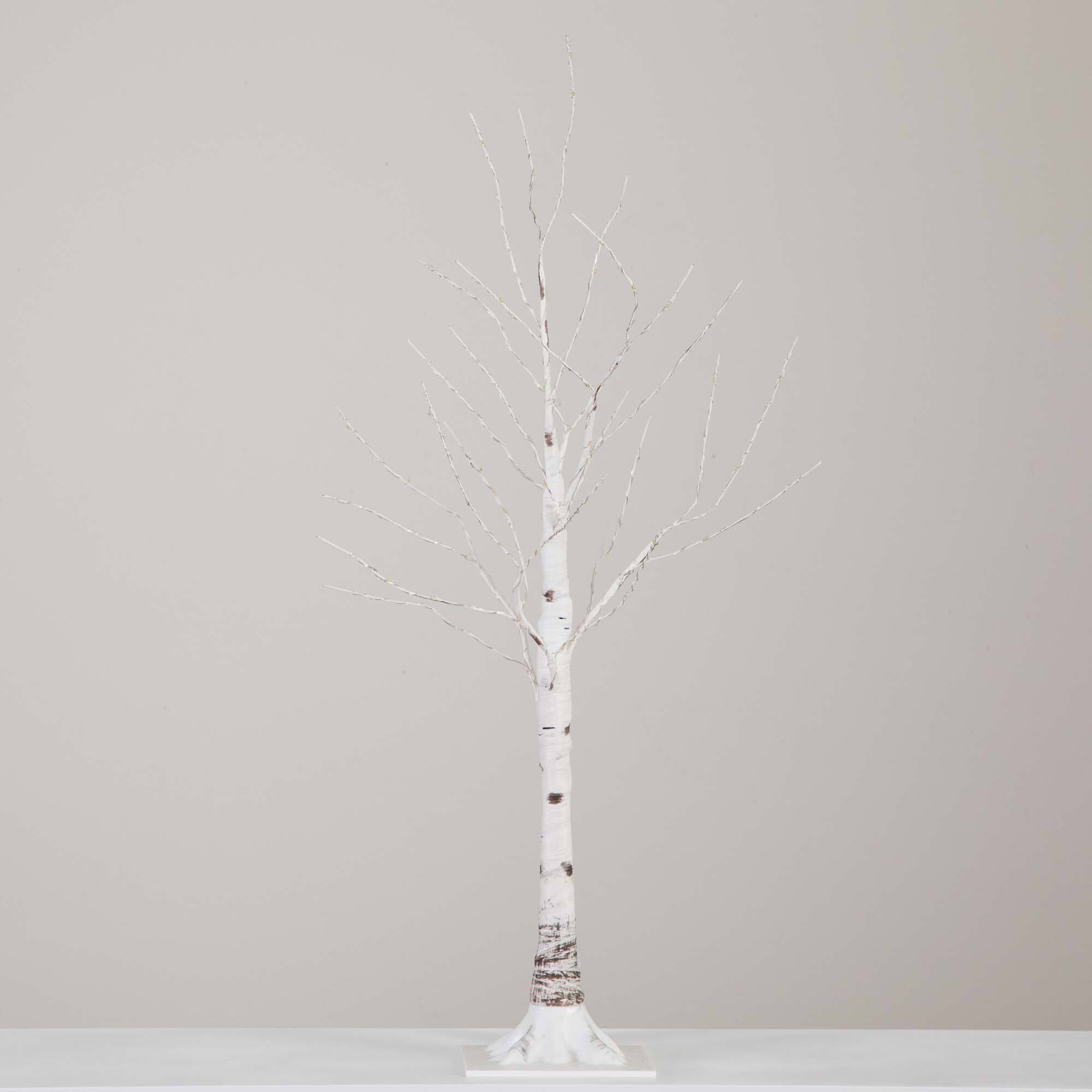 3ft. Pre-Lit White Birch Artificial Christmas Tree, Warm White LED Lights